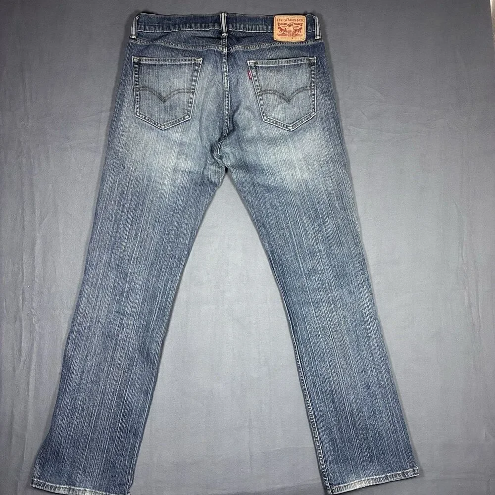 Levis 559 Mens Relaxed Straight Leg Jeans 34x34 Medium Wash Blue 100 Cotton